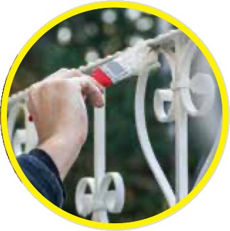 Painting an iron fence