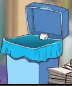 A blue waste bin with a lid