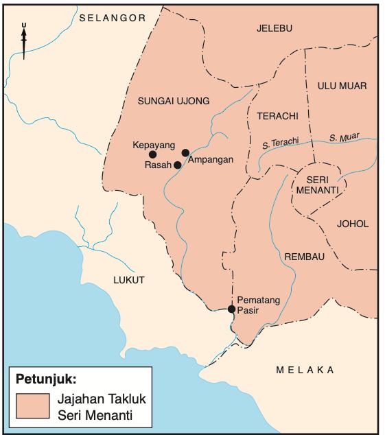 Peta jajahan takluk Seri Menanti di Negeri Sembilan