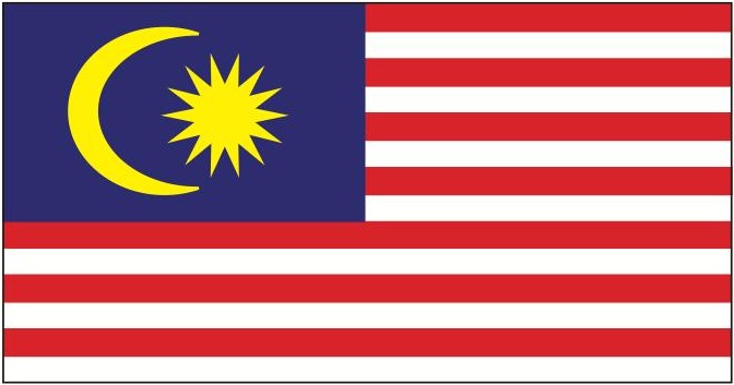 Bendera Malaysia sejak 1963 dengan 14 jalur dan bintang pecah 14
