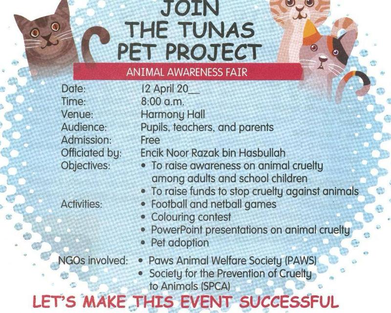 Online invitation to the Tunas Pet Project Animal Awareness Fair
