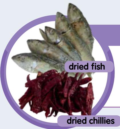 Dried fish and dried chillies