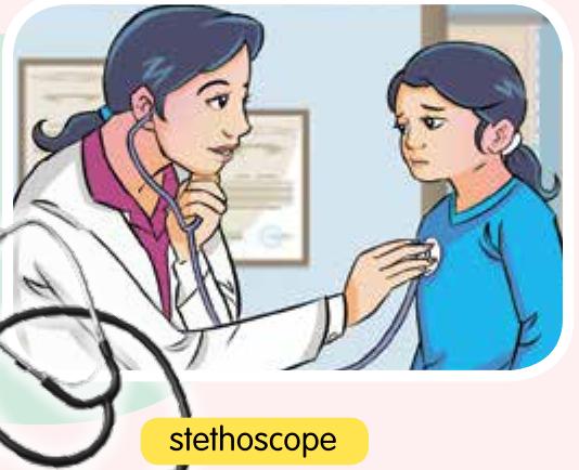 A doctor listening to a girl's chest with a stethoscope