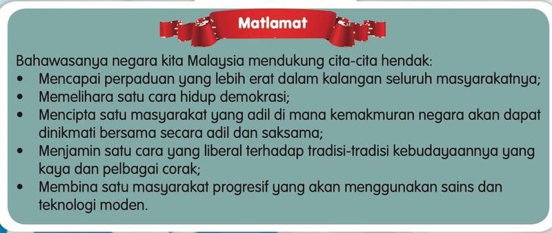 Lima matlamat Rukun Negara