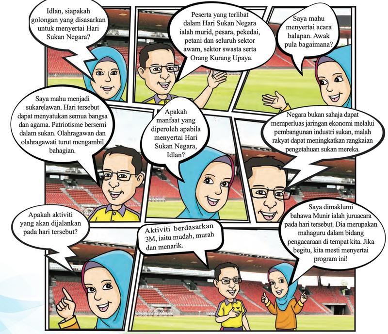 Komik perbualan Nani dan Idlan di stadium tentang Hari Sukan Negara