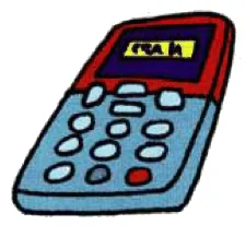 A blue calculator