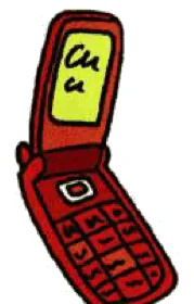 A red flip phone