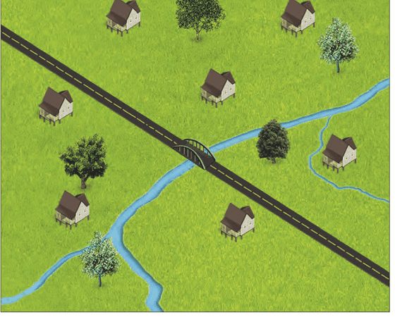 Rumah berjauhan antara satu sama lain di kawasan hijau