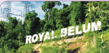 Hutan tebal dengan papan tanda Royal Belum