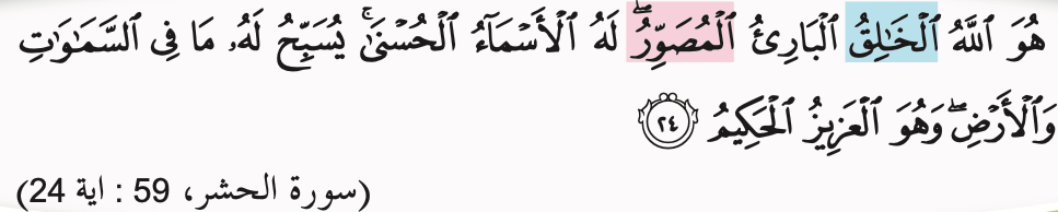 Surah al-Hasyr ayat 24 daripada buku teks
