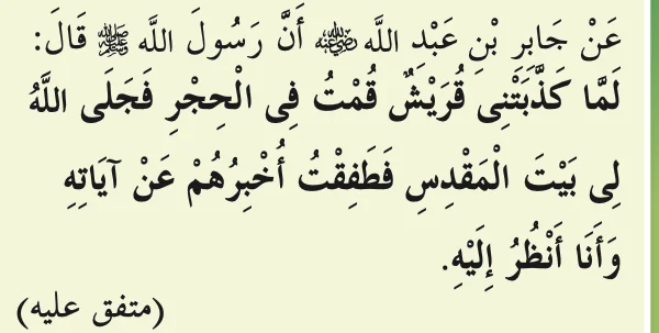 Hadis riwayat Jabir bin Abdullah tentang Baitulmaqdis diperlihatkan kepada Rasulullah SAW, muttafaq 'alaih