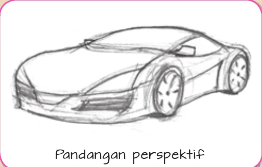 Lakaran pandangan perspektif kereta