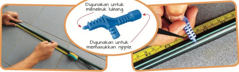 Menanda jarak dan menebuk lubang nipple