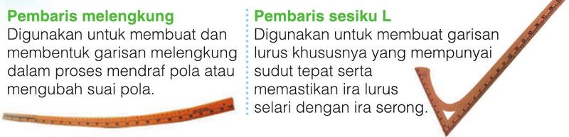 Pembaris melengkung dan pembaris sesiku L