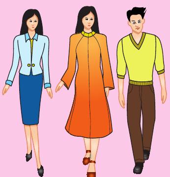Contoh pakaian untuk bentuk tiga segi terbalik