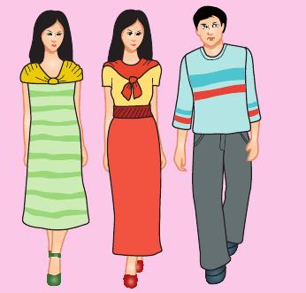 Contoh pakaian untuk bentuk segi empat