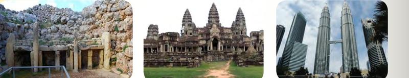 Struktur megalitik Ggantija, Angkor Wat dan Menara Berkembar Kuala Lumpur