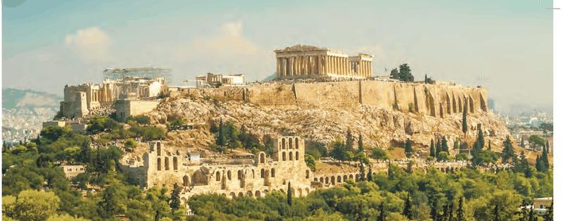 Acropolis di atas bukit di Athens