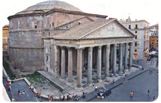 Pantheon dengan tiang di hadapan dan kubah