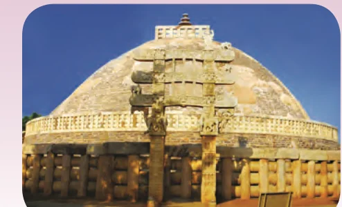 Stupa di Sanchi, India, binaan berbentuk kubah