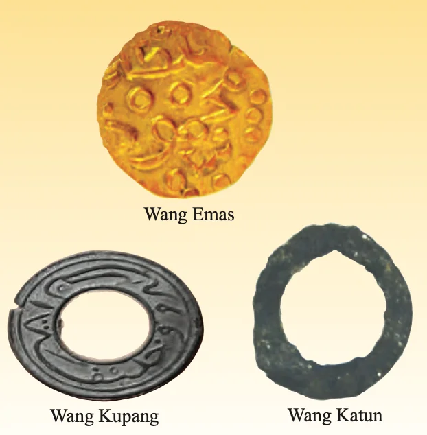 Tiga mata wang: wang emas, wang kupang dan wang katun