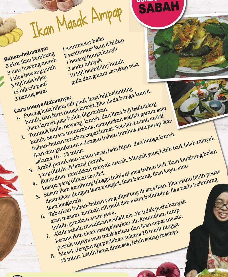Resipi Ikan Masak Ampap: bahan dan lapan langkah menyediakannya