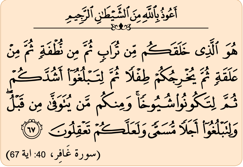 Surah Ghafir, 40: ayat 67