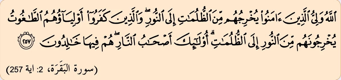Ayat 257 surah al-Baqarah seperti dalam buku teks