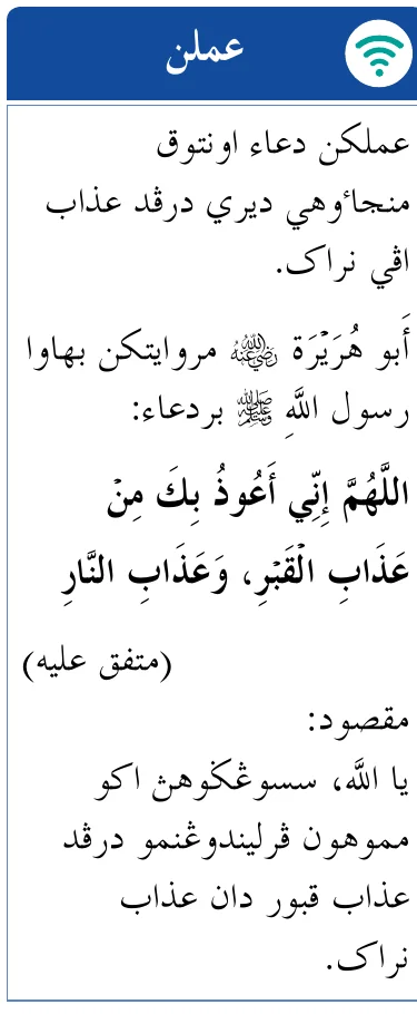 Doa memohon perlindungan daripada azab kubur dan azab neraka, riwayat Abu Hurairah