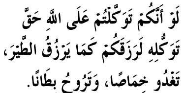 Hadis riwayat Ibn Majah tentang tawakal dan rezeki burung yang keluar dengan perut kosong dan pulang dengan perut kenyang