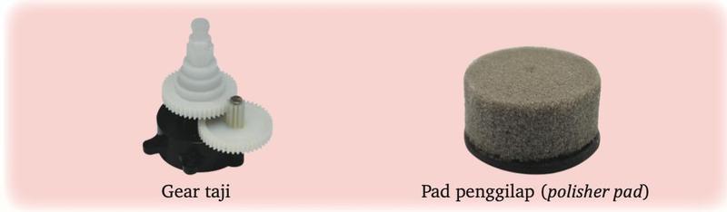 Gear taji dan pad penggilap span