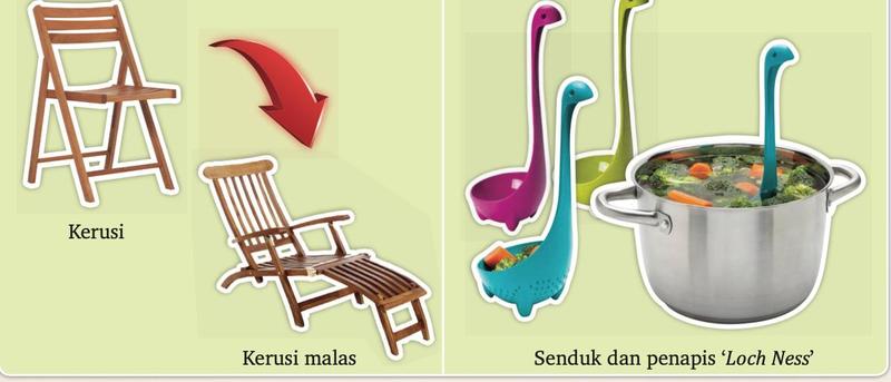 Kerusi lipat kepada kerusi malas, dan senduk dan penapis berbentuk raksasa Loch Ness