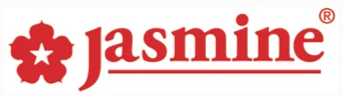 Logo Jasmine dengan simbol R bulat