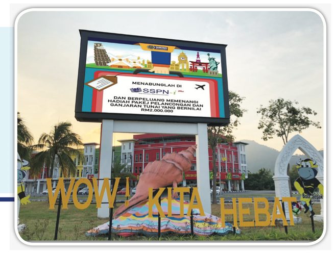 Papan digital di luar bangunan