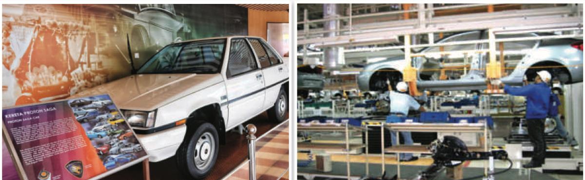 Kereta Proton Saga dan barisan pemasangan kereta di kilang PROTON